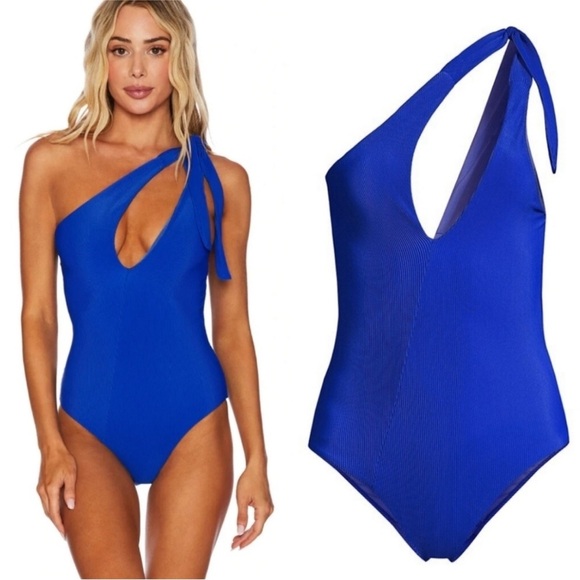 Beach Riot asymmetrical swimsuit in Ocean Blue - Picture 7 of 7